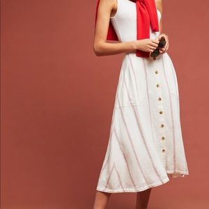 Anthropologie Amarie French Ticking Stripe A-Line skirt with pockets Sz 6